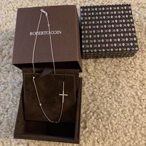 Roberto Coin Diamond Cross Necklace